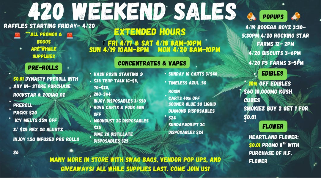 Flower Tops 420 Weekend Deals!