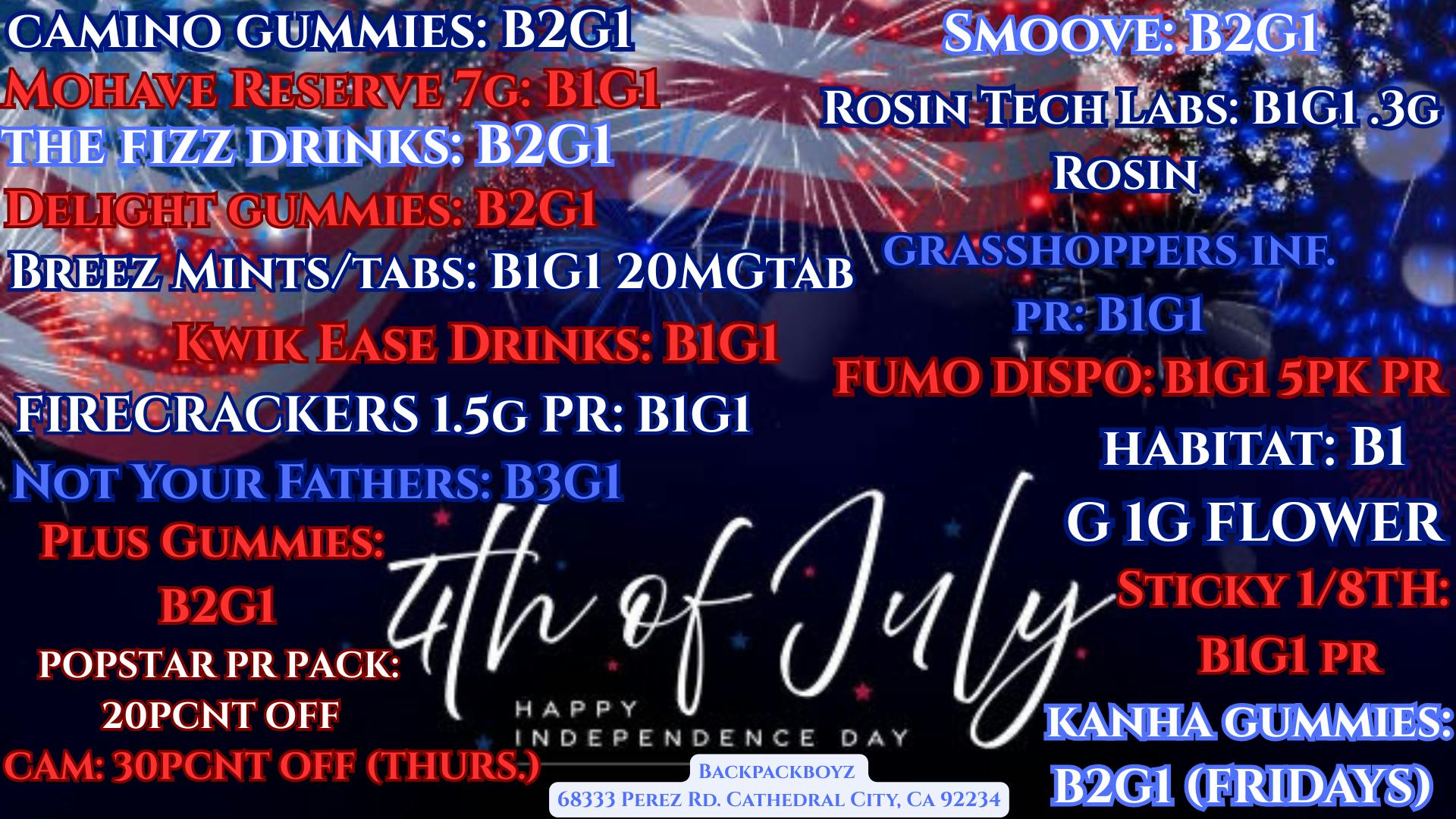 Backpackboyz - Cathedral City FOURTH OF JULY DEALS!!!! ❤️🤍💙