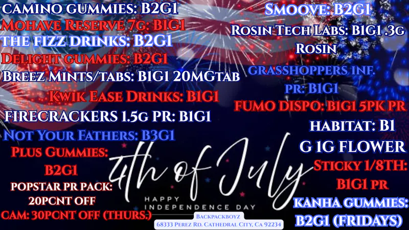 Backpackboyz - Cathedral City FOURTH OF JULY DEALS!!!! ❤️🤍💙