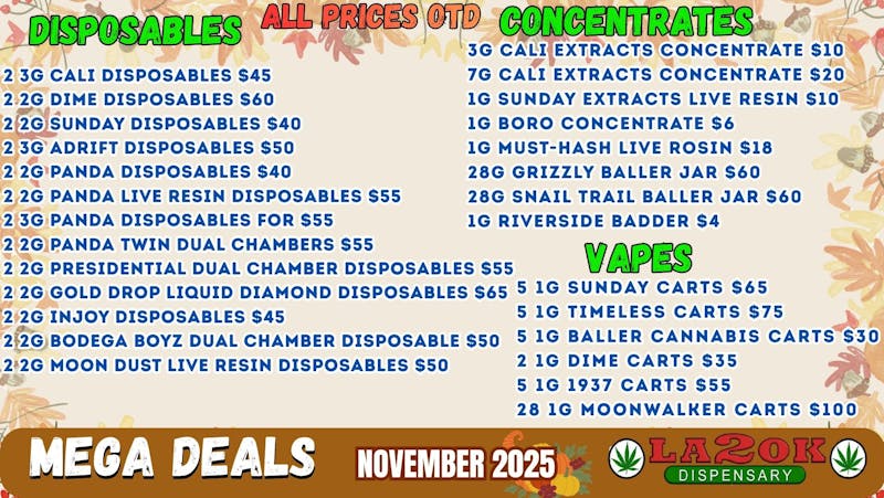 LA 2 OK Dispensary (Open 8am-12am) DISPOSABLES, CARTS, CONCENTRATES