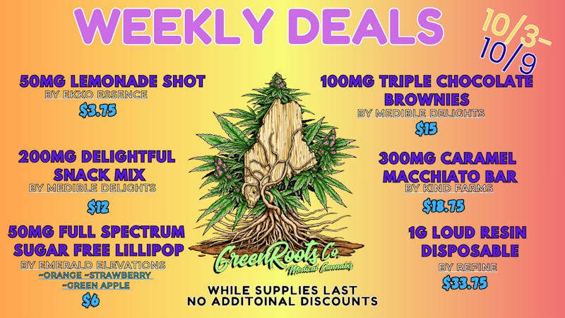Green Roots Company Weekly Deals!!!