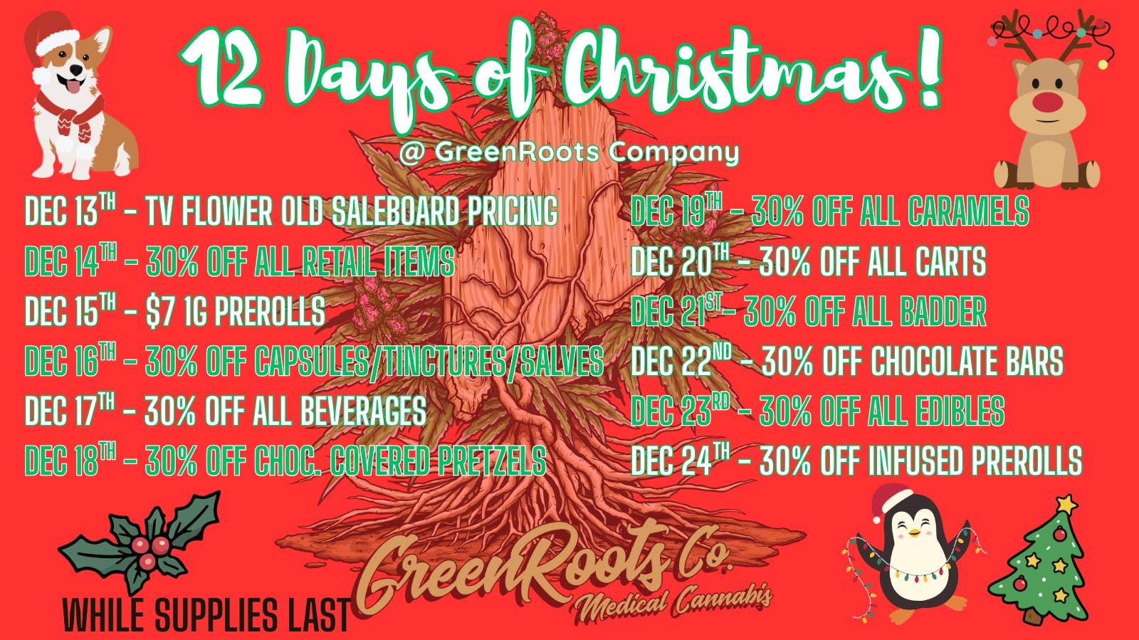 Green Roots Company 12 Days of Christmas!