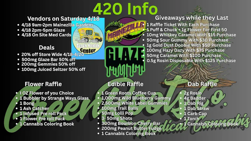 Green Roots Company 4/20 Weekend Deals & More!!!