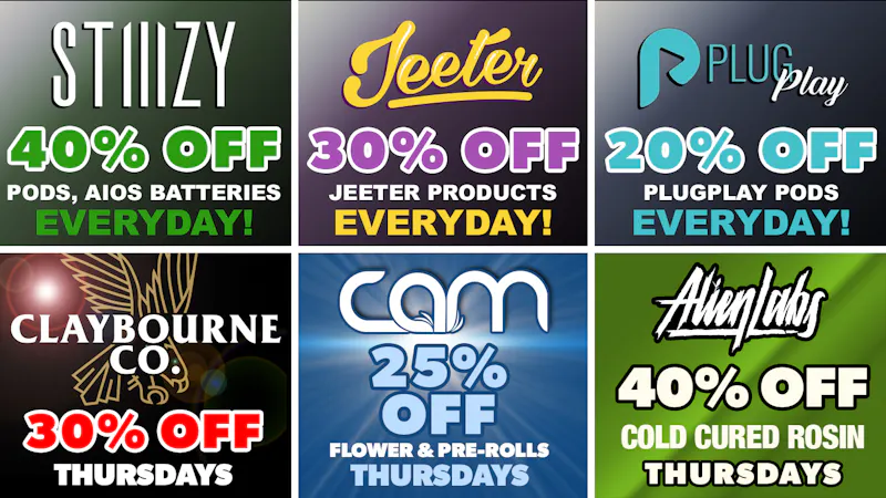 Remedy Room CLAYBOURNE, CAM, ALIEN LABS, JEETER, PLUGPLAY