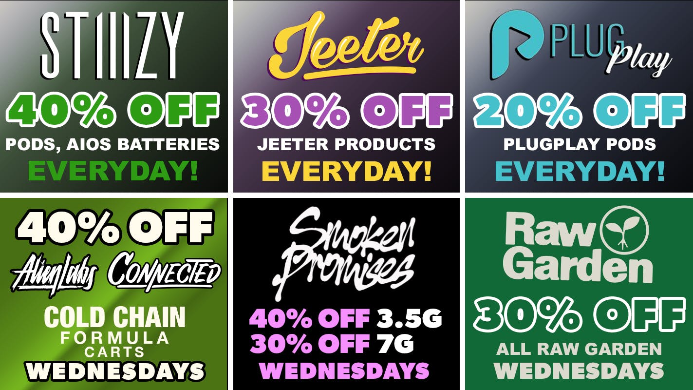 Remedy Room CONNECTED, ALIEN LABS, SMOKEN PROMISES, STIIIZY