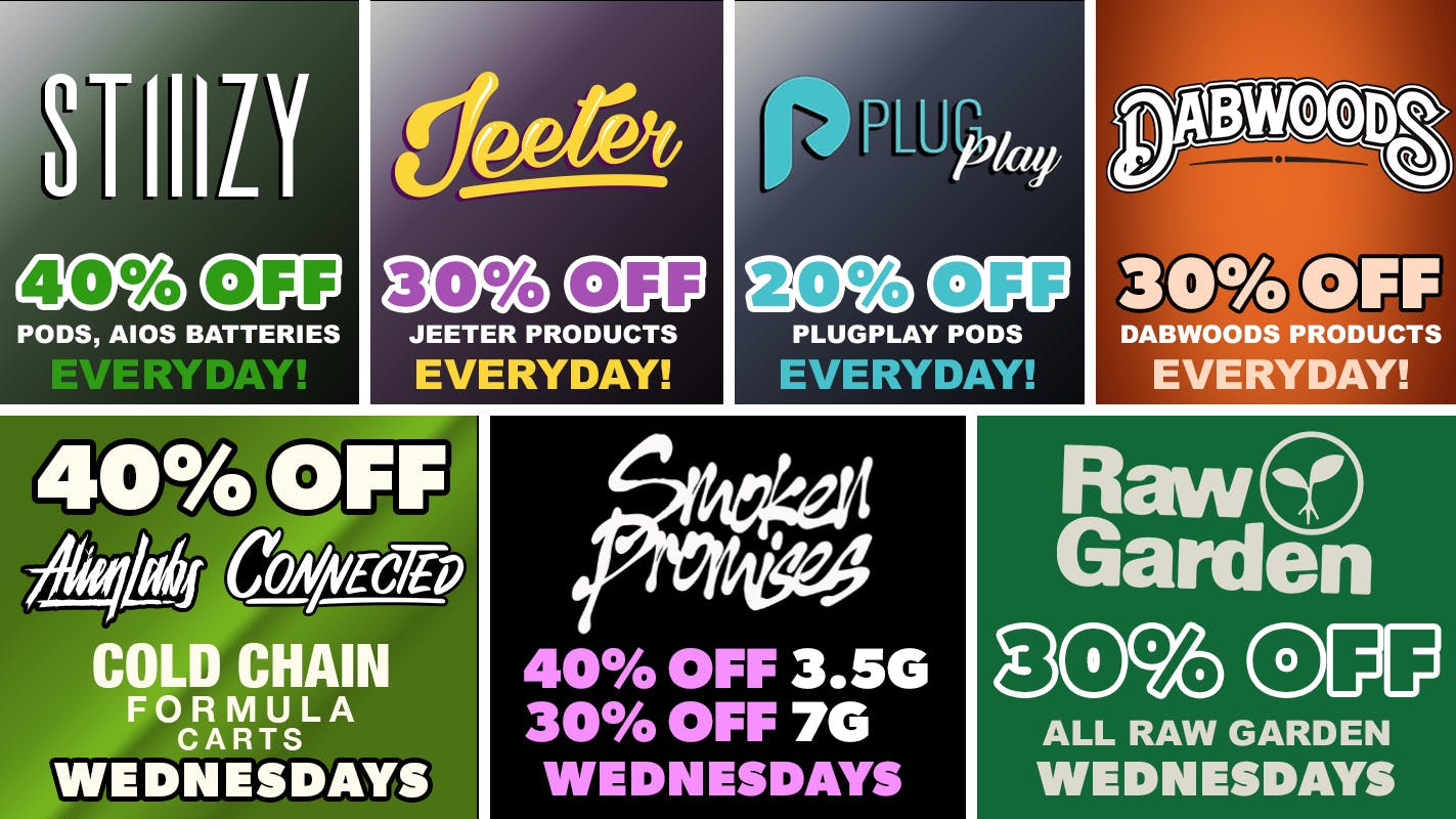Remedy Room CONNECTED, ALIEN LABS, SMOKEN PROMISES, DABWOODS