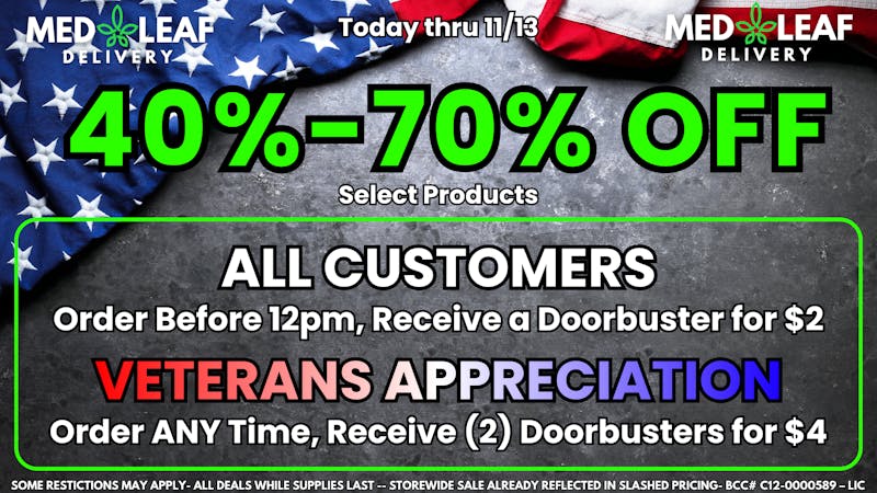 MedLeaf Weed Delivery - Vista Order Before 12pm, Receive a Doorbuster for $2