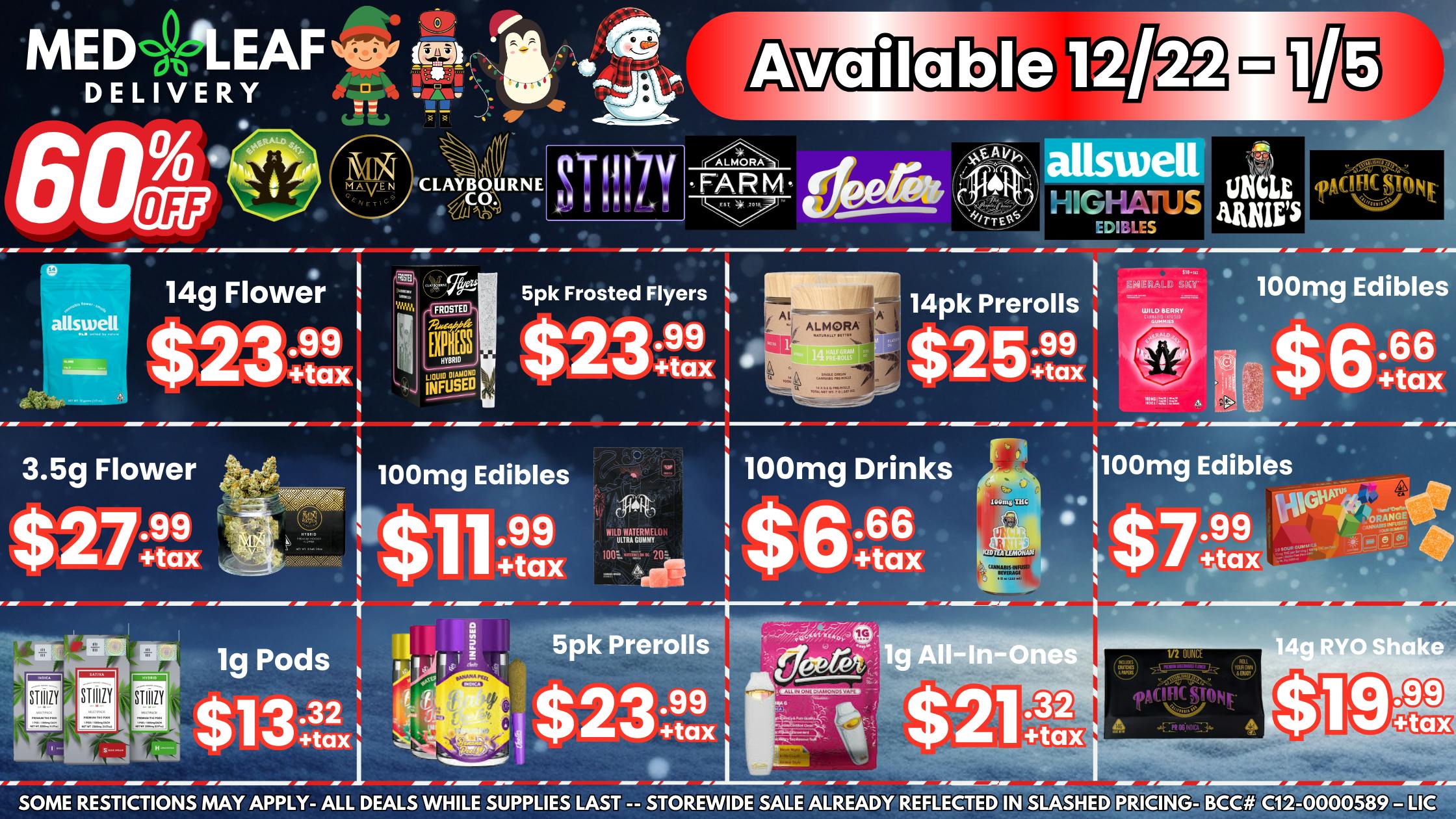 MedLeaf Weed Delivery - Vista Holiday Deals - 60% OFF Select Brands