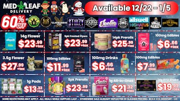 MedLeaf Weed Delivery - San Marcos Holiday Deals - 60% OFF Select Brands