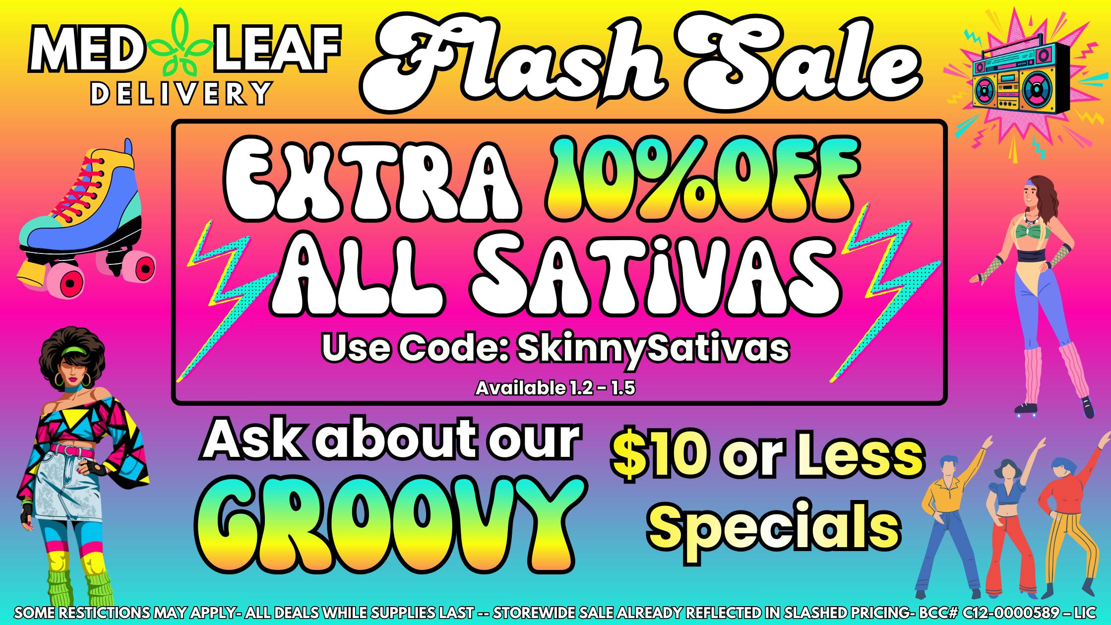 MedLeaf Weed Delivery - San Marcos Flash Sale - 10% OFF Sativas