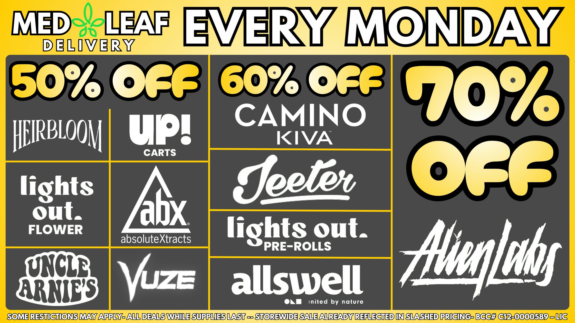 MedLeaf Weed Delivery - Poway EVERY Monday Deals!!!