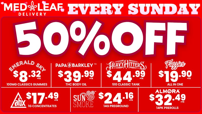 MedLeaf Weed Delivery - Fallbrook Every Sunday Deals!!!