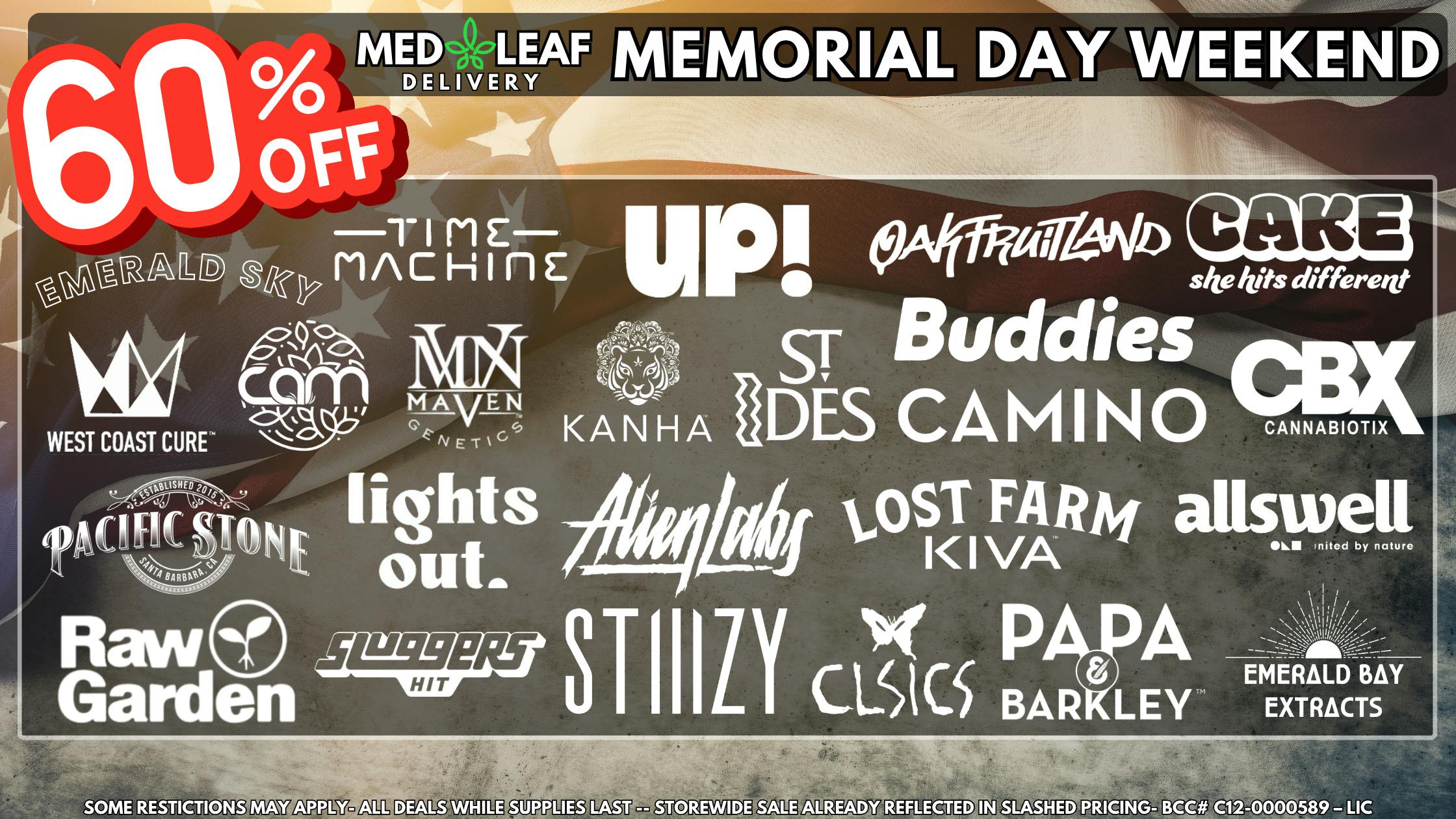 MedLeaf Weed Delivery - Oceanside Memorial Day Weekend Sale
