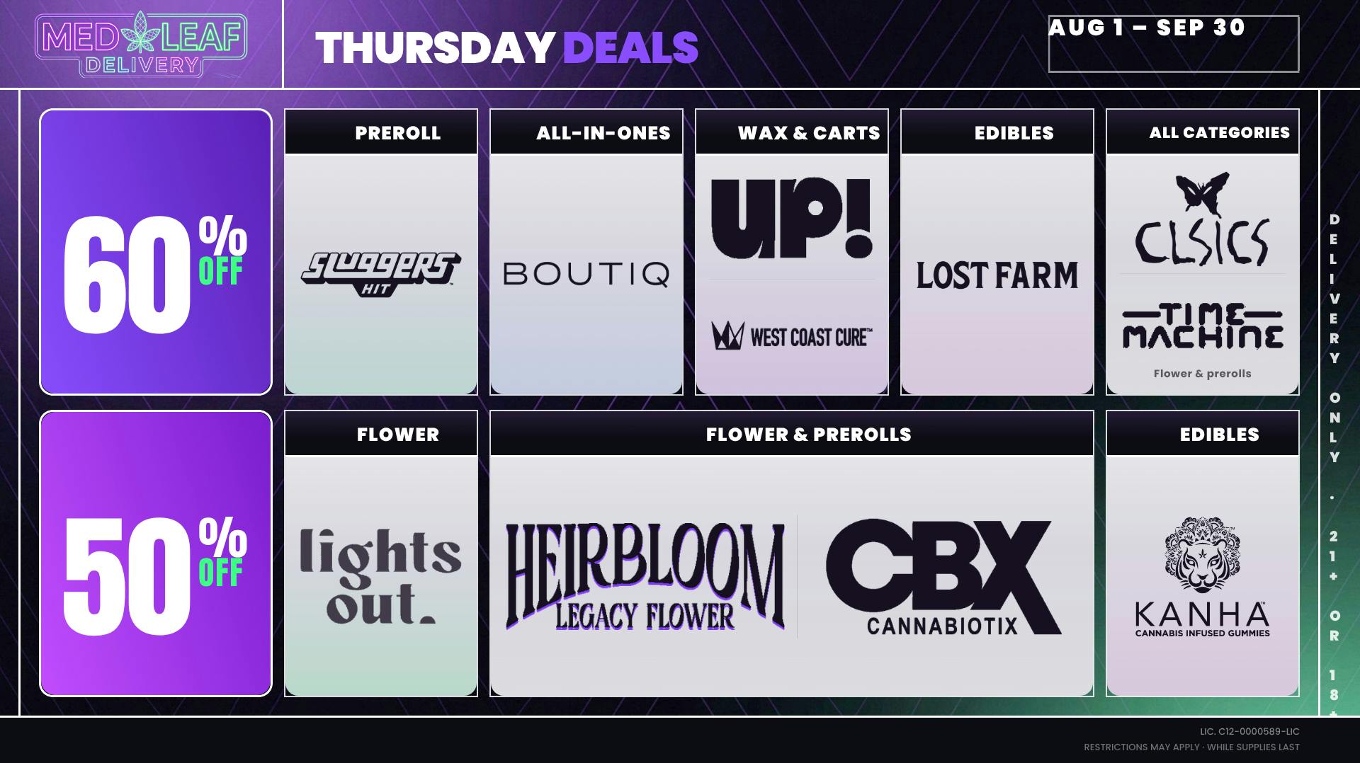 MedLeaf Weed Delivery - Vista Every Thursday Until 9/30