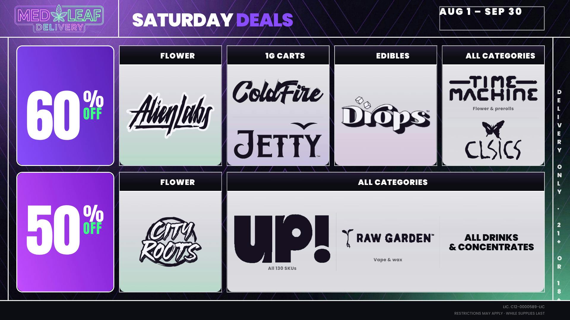 MedLeaf Weed Delivery - Vista Every Saturday Until 9/30