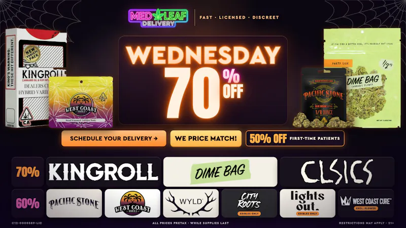 MedLeaf Weed Delivery - Temecula Every Wednesday Until 10/31