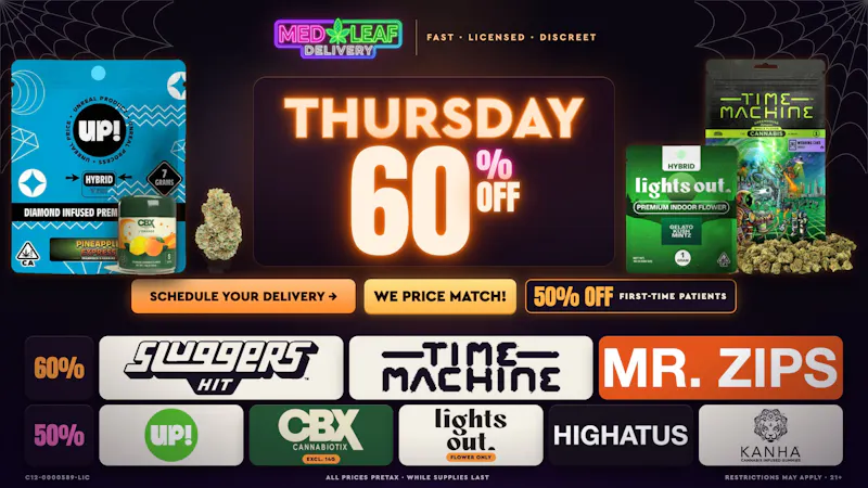 MedLeaf Weed Delivery - Temecula Every Thursday Until 10/31