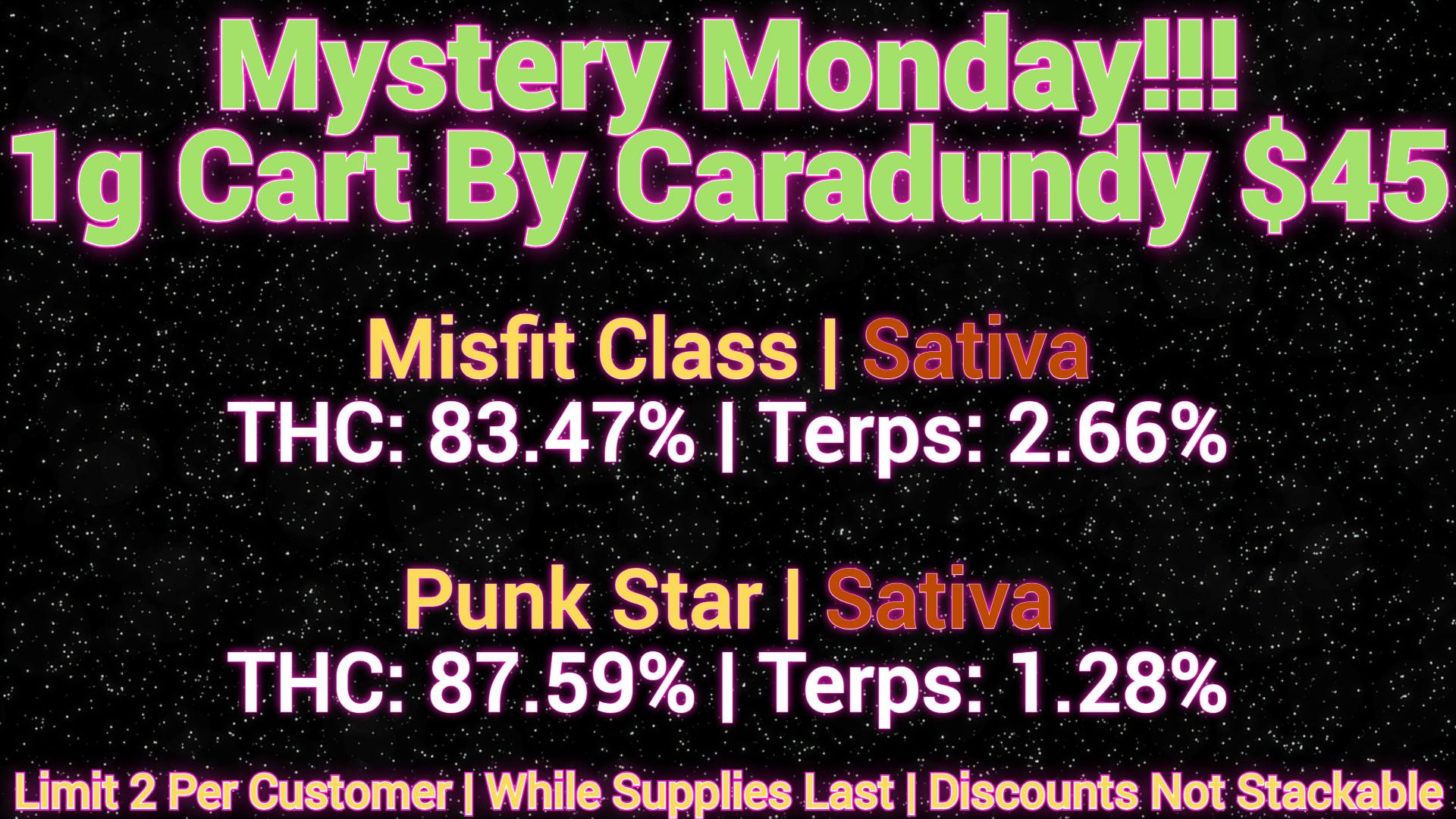 Laughing Salmon Cannabis Mondays $45 1g Cart.