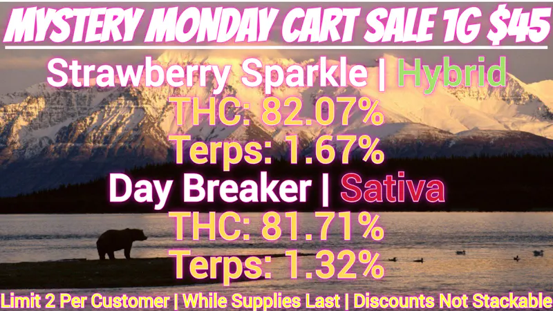 Laughing Salmon Cannabis Mondays $45 1g Cart.