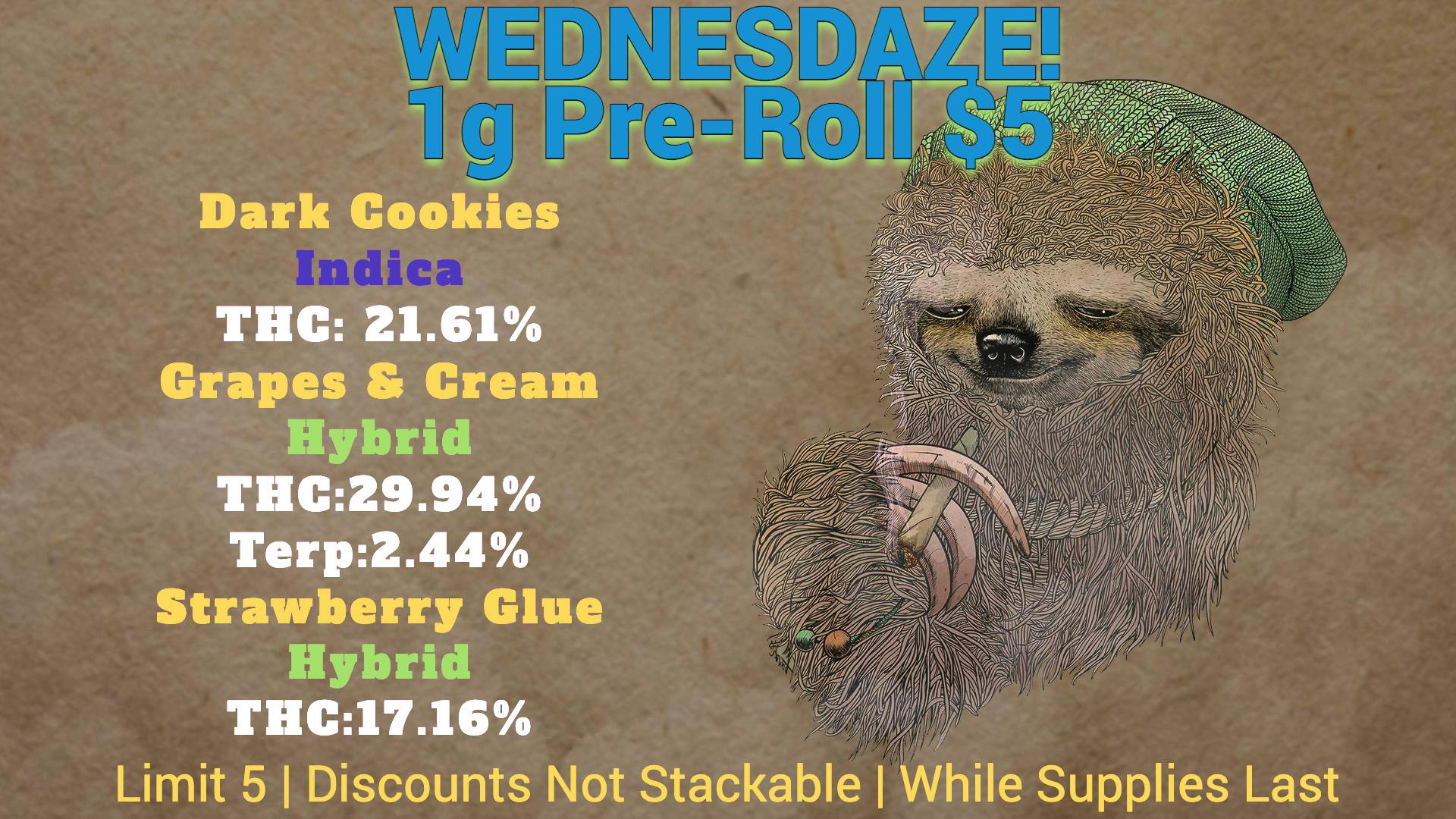 Laughing Salmon Cannabis Wednesdaze $5 1g Preroll