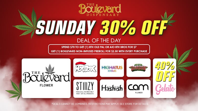 The Boulevard Dispensary SUNDAY DAILY DEAL 🔥