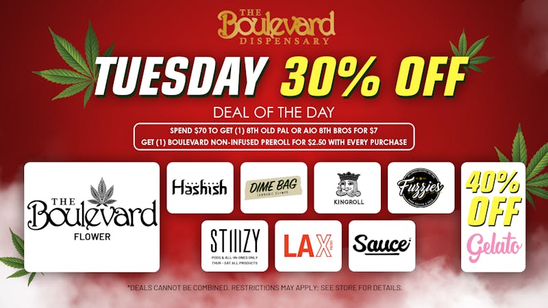 The Boulevard Dispensary TUESDAY DAILY DEAL!🔥