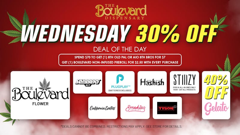 The Boulevard Dispensary WEDNESDAY DAILY DEAL🔥