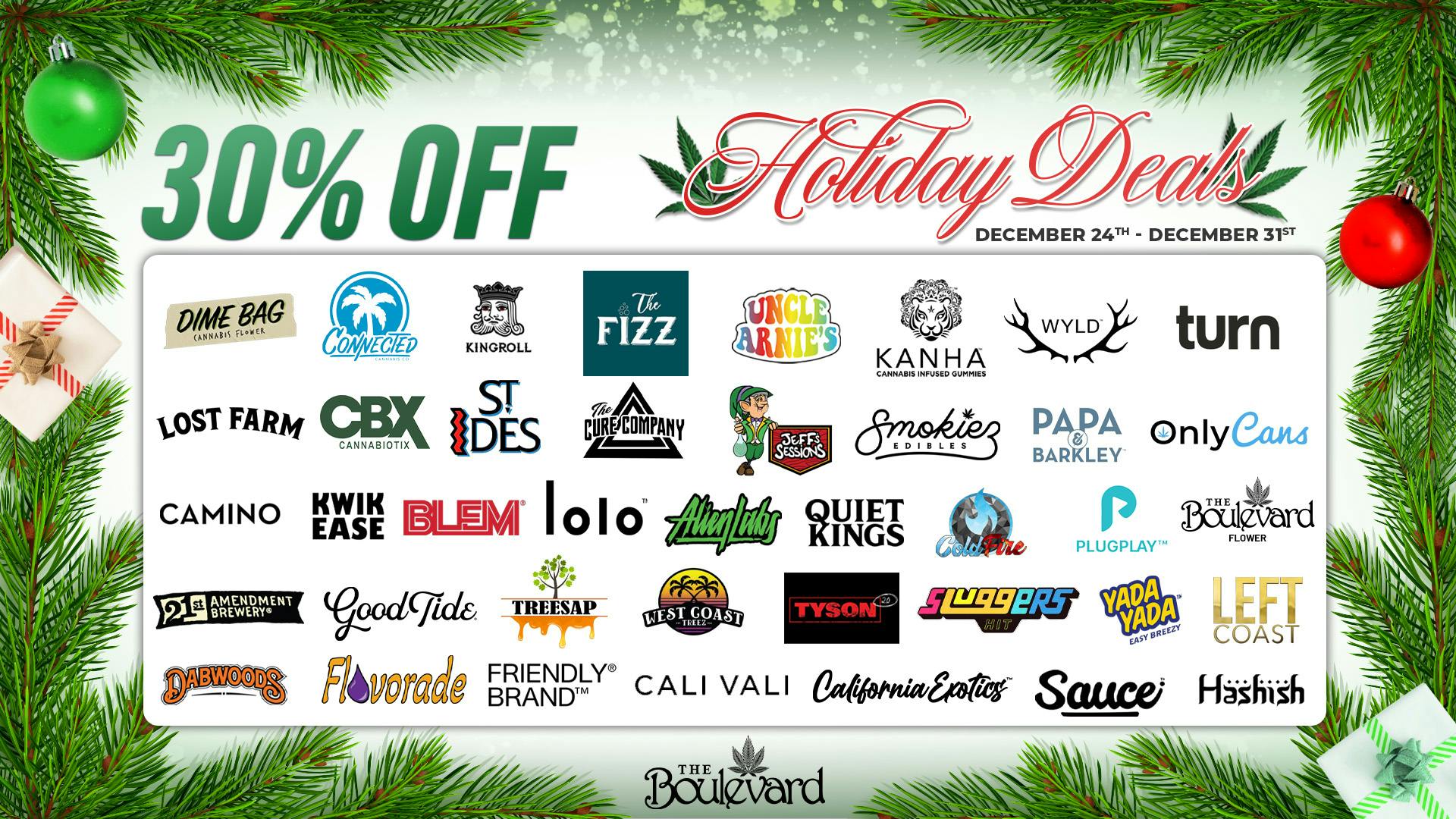 The Boulevard Dispensary HOLIDAY DEALS!