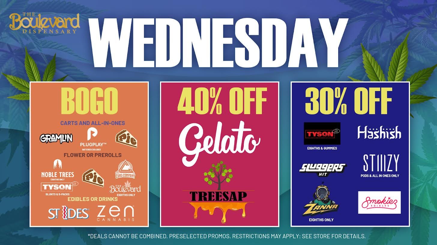 The Boulevard Dispensary WEDNESDAY DAILY DAY🔥