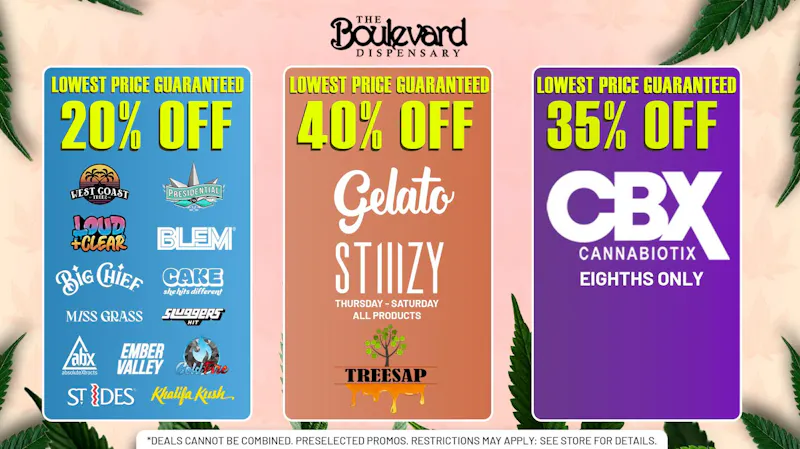 The Boulevard Dispensary SATURDAY DAILY DEALS!
