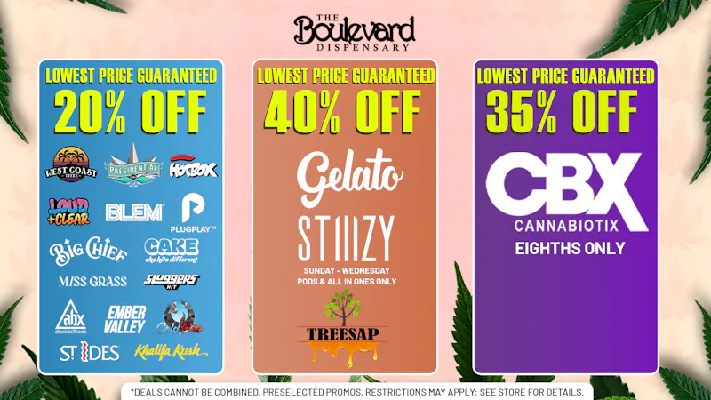 The Boulevard Dispensary DAILY DEALS! 🔥