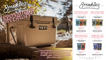 Custom Cannabis Buy Smokiez, enter to win a Yeti Cooler!