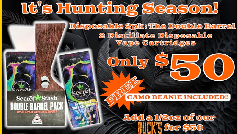 24 Hour Flower FREE BEANIE + $10 off!! "Double Barrel" Pack!!