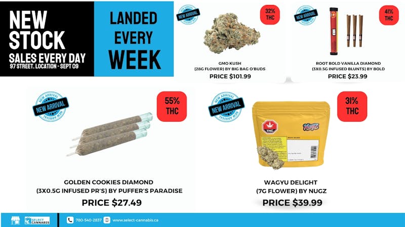 Select Cannabis Co.- 97 Street NEW STOCK - Sept 09, 2025
