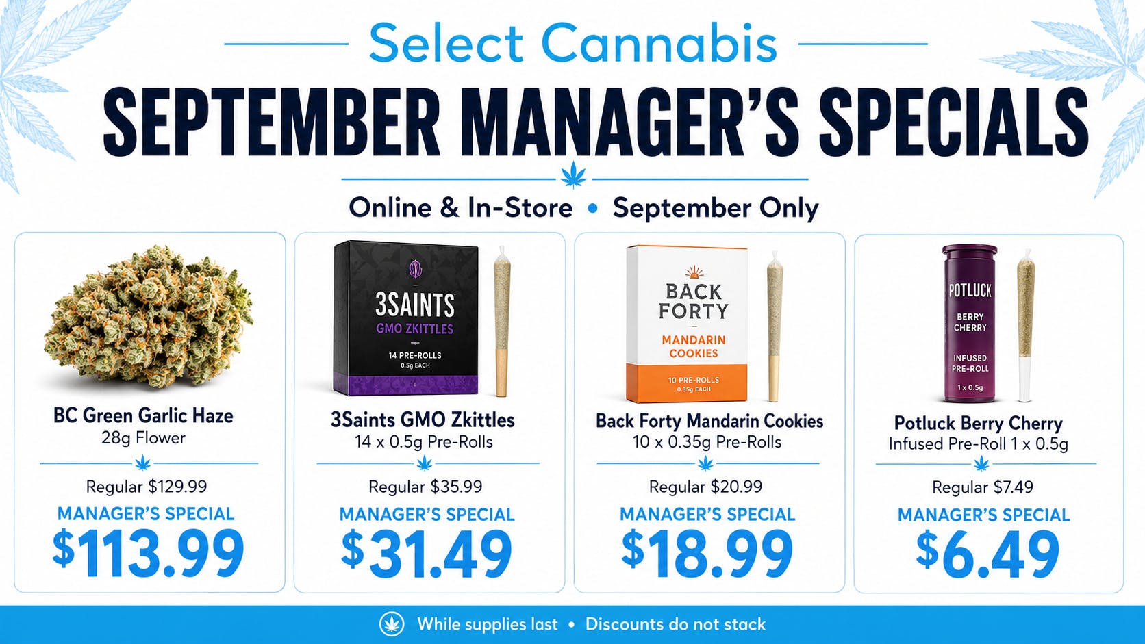 Select Cannabis Co. Alberta Ave 🔥 September Manager’s Specials 🔥