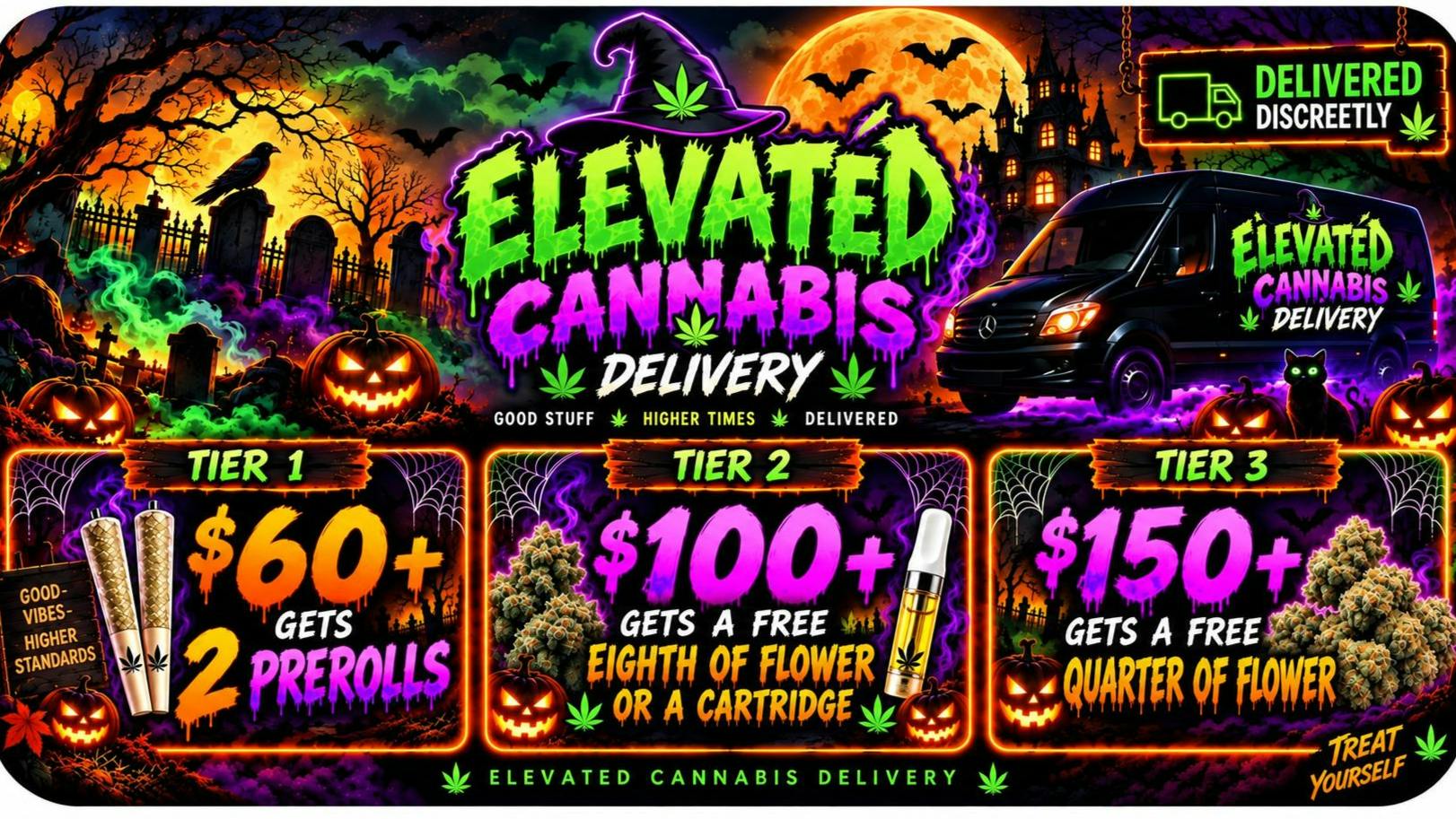 Elevated Cannabis (Delivery) Spooky Saving Deals!