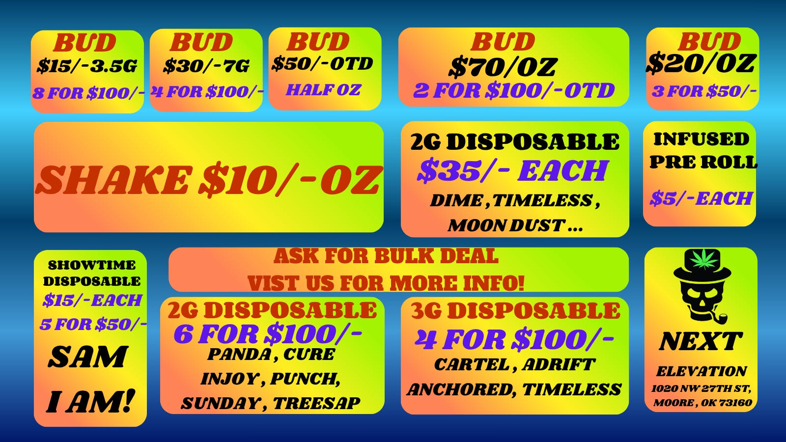 NEXT ELEVATION SALE! SALE! SALE!