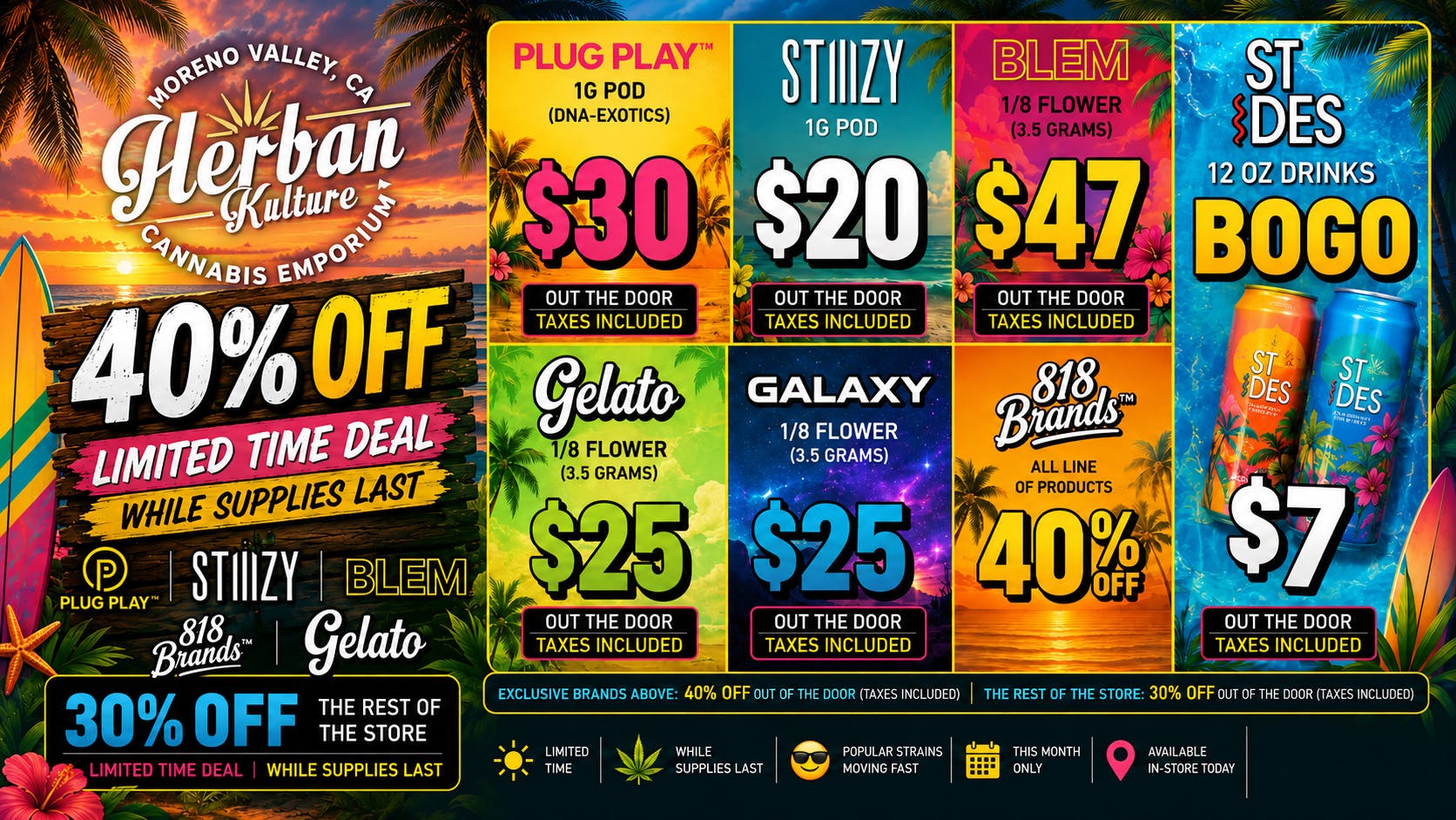 Herban Kulture Moreno Valley Summer Kickoff Savings ☀️🔥