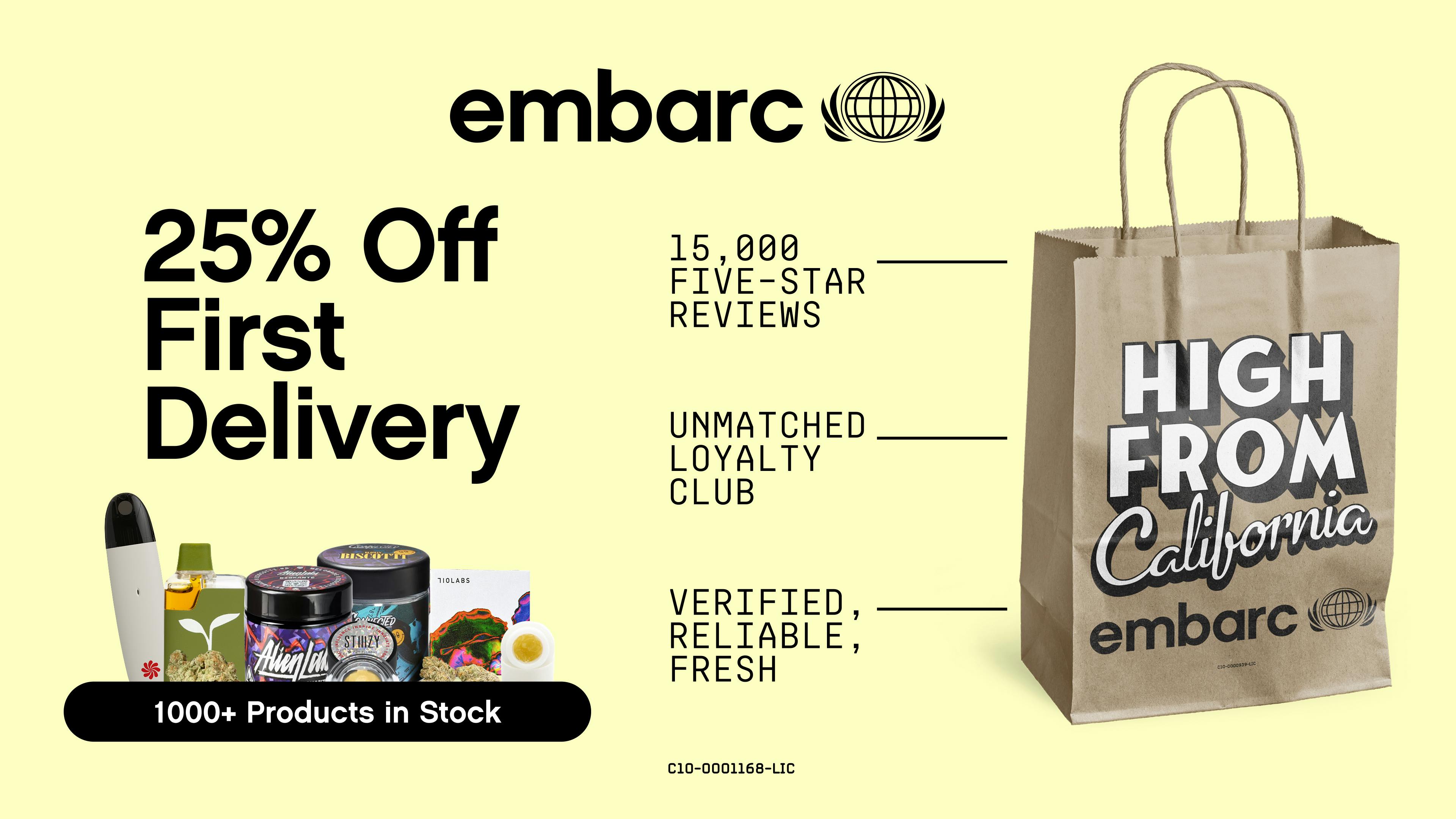 Embarc Delivery - Roseville / Rocklin 25% OFF FIRST DELIVERY