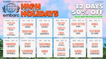 Embarc Delivery - Citrus Heights / Orangevale High For The Holidays 12 Days 50% Off Day 2