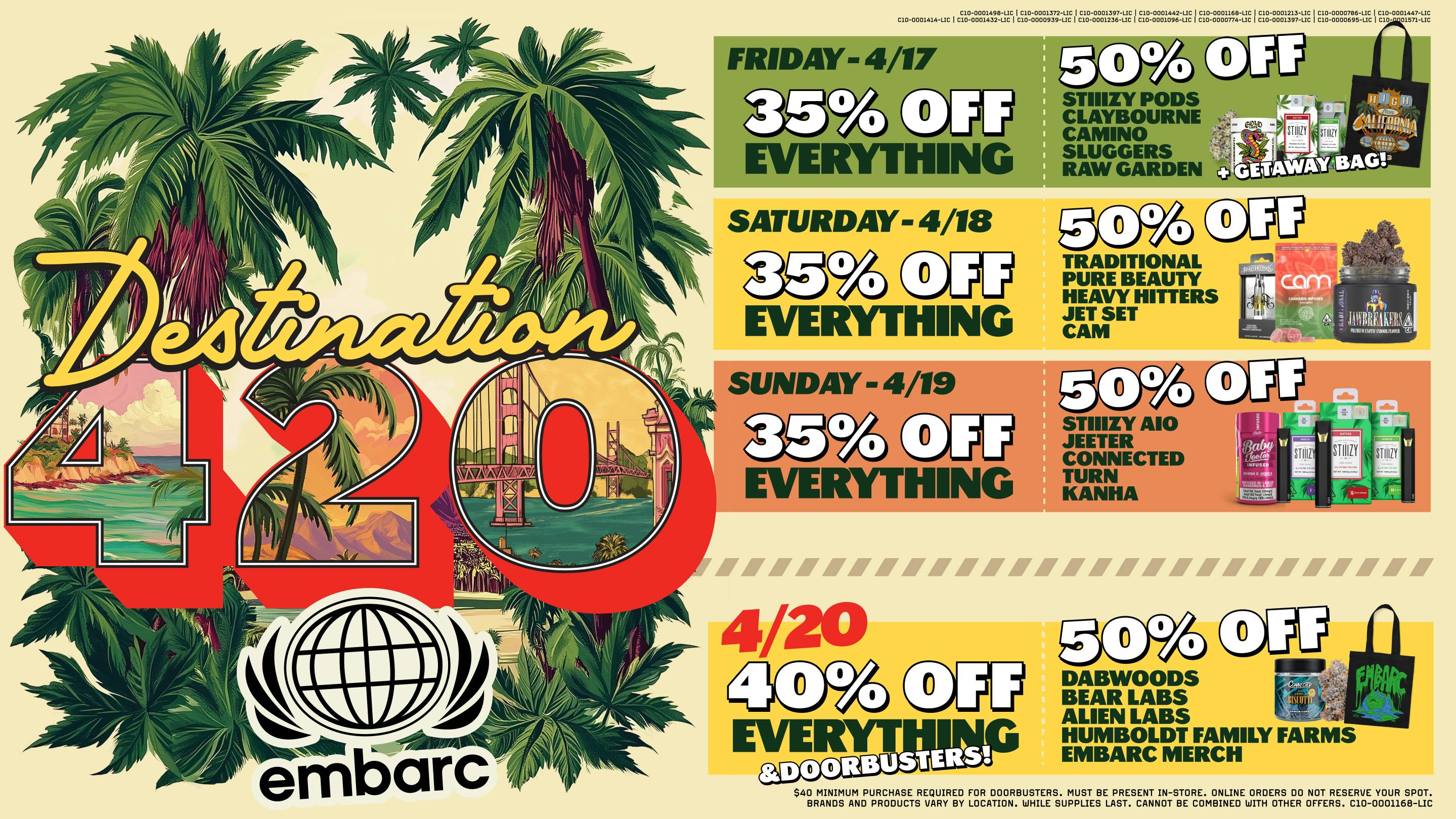 Embarc Alameda Destination 420 | 35% Off Everything!
