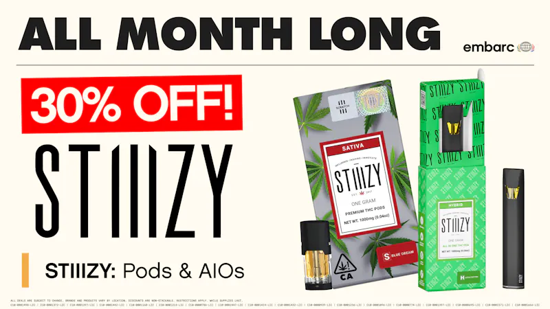 Embarc - Ventura 30% Off Stiiizy Pods & AIOs
