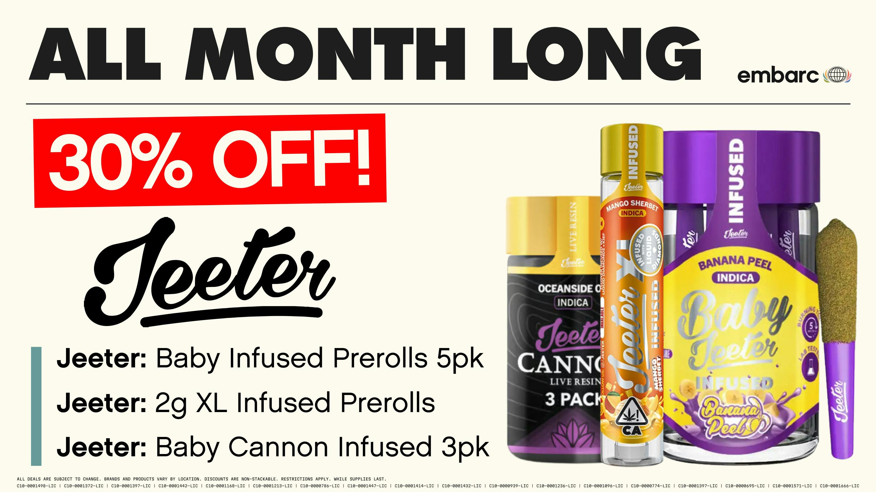Embarc - Fairfield 30% Off Jeeter Prerolls