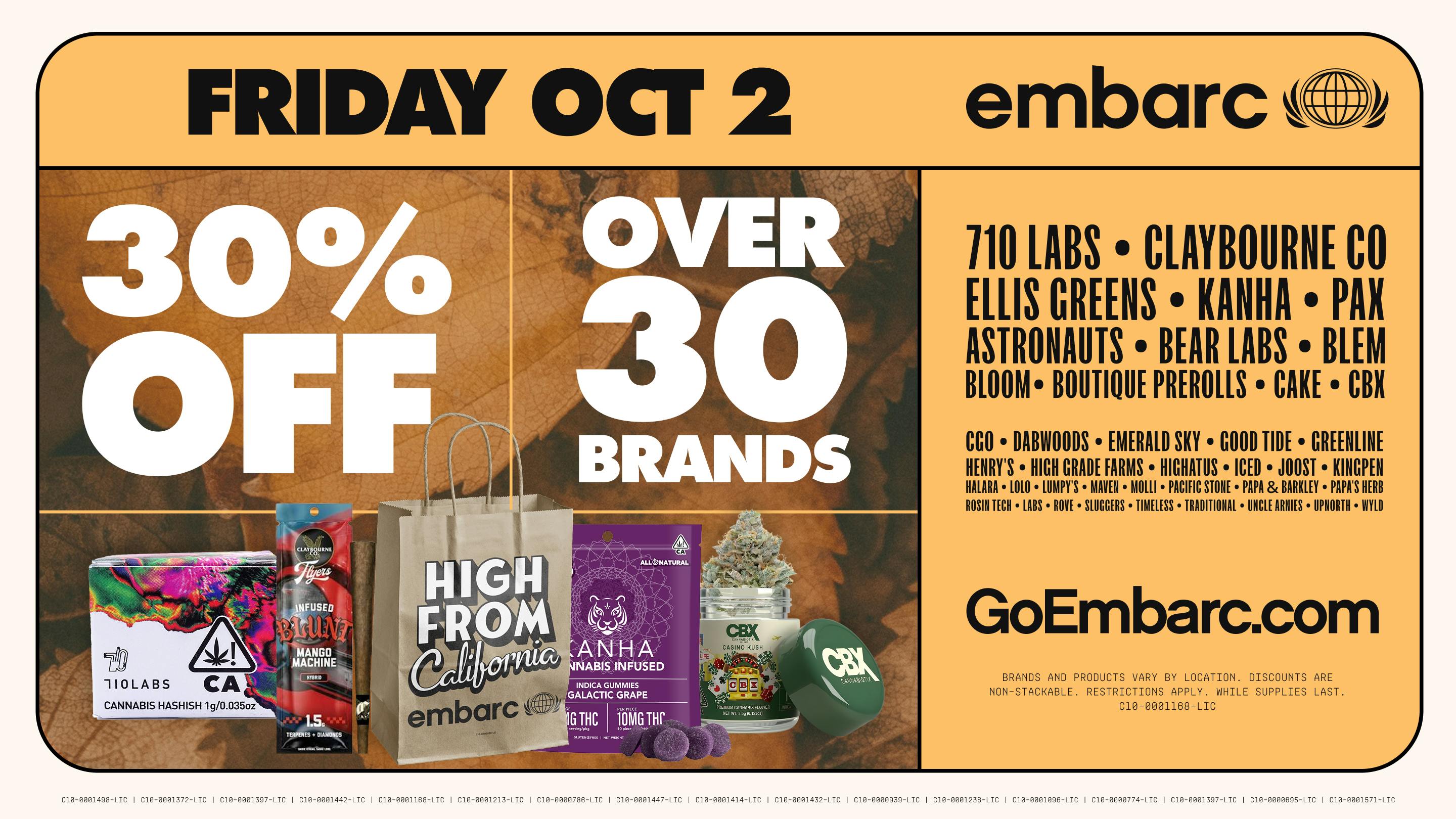 Embarc Redwood City October First Friday | 30% Off 30+ Brands