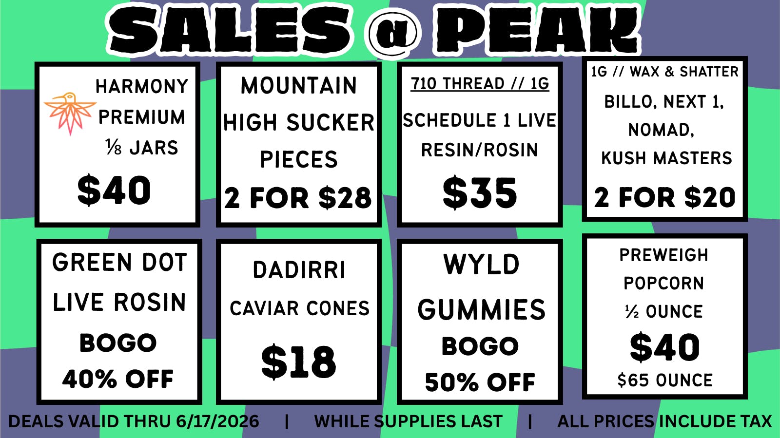 Peak MJ Sedgwick June 11th-17th Deals!!!