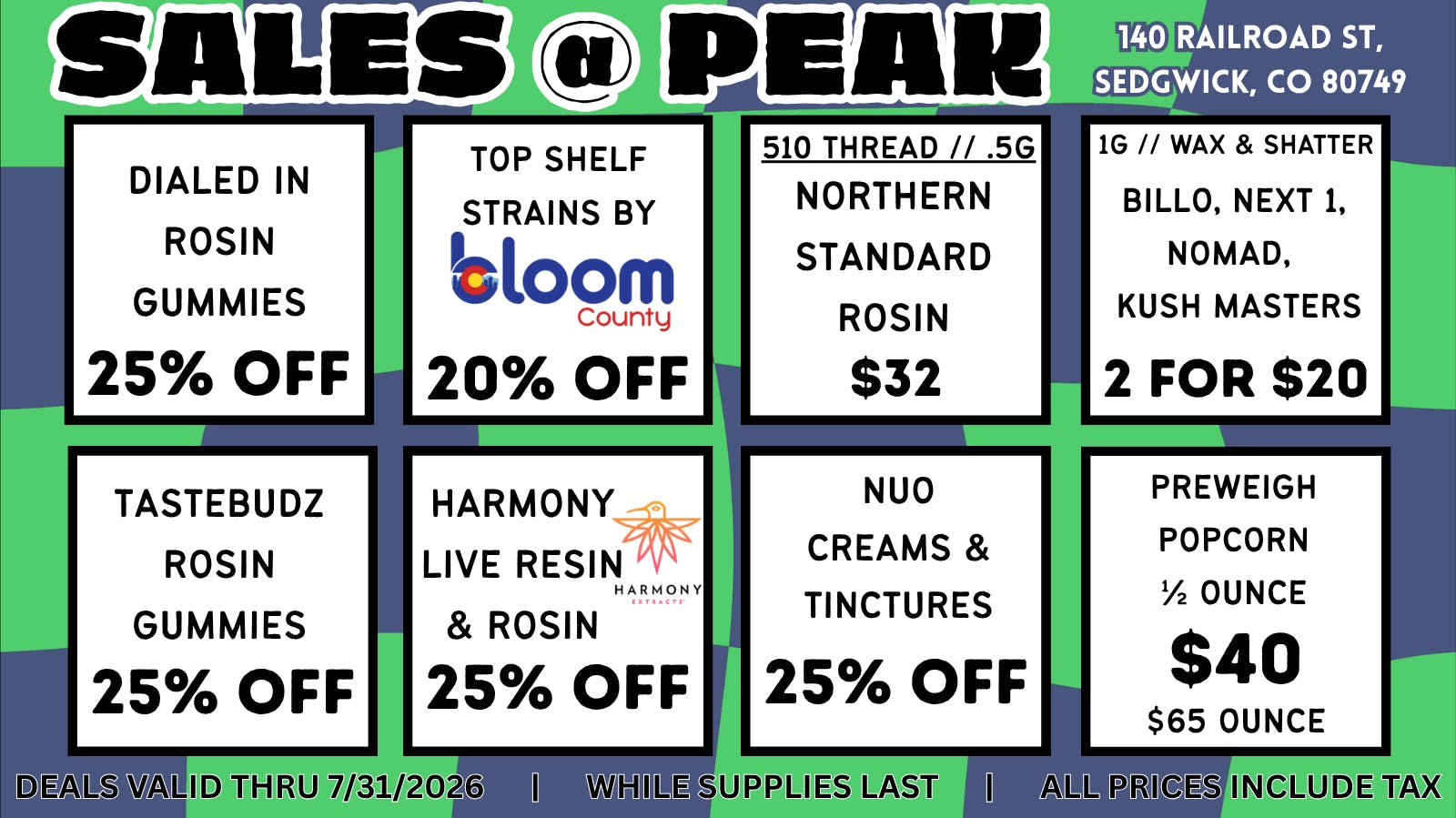 Peak MJ Sedgwick Deals for July