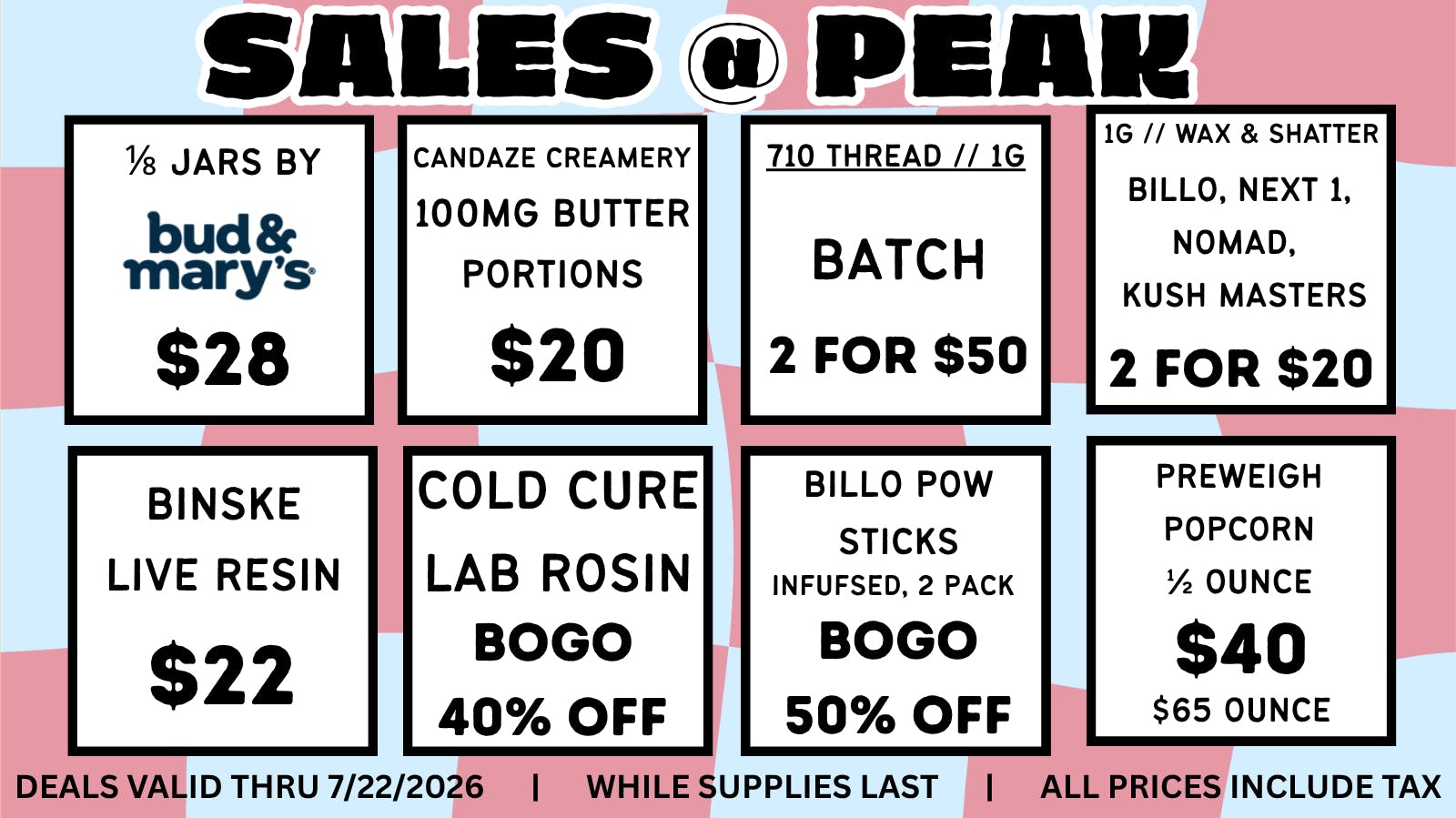 Peak MJ Sedgwick WEEKLY DEALS July 16-22