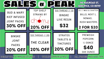 Peak MJ Sedgwick August Featured Vendors