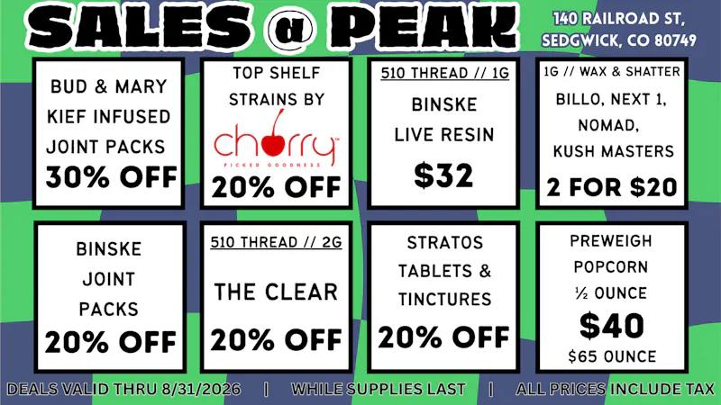 Peak MJ Sedgwick August Featured Vendors