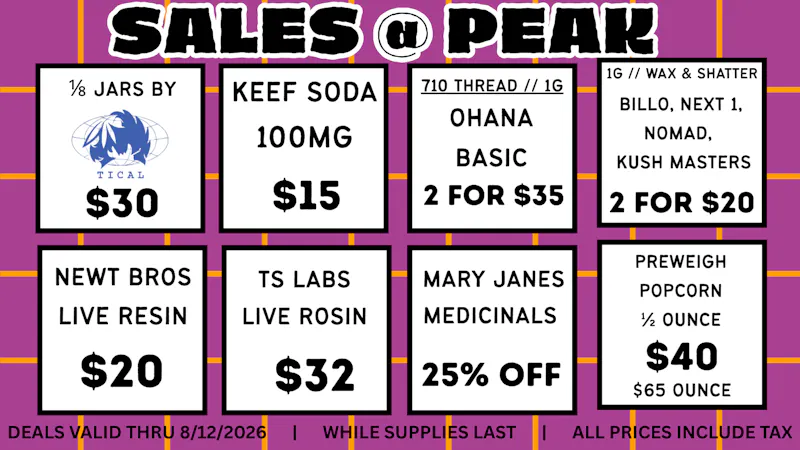 Peak MJ Sedgwick Weekly Deals August 6-12